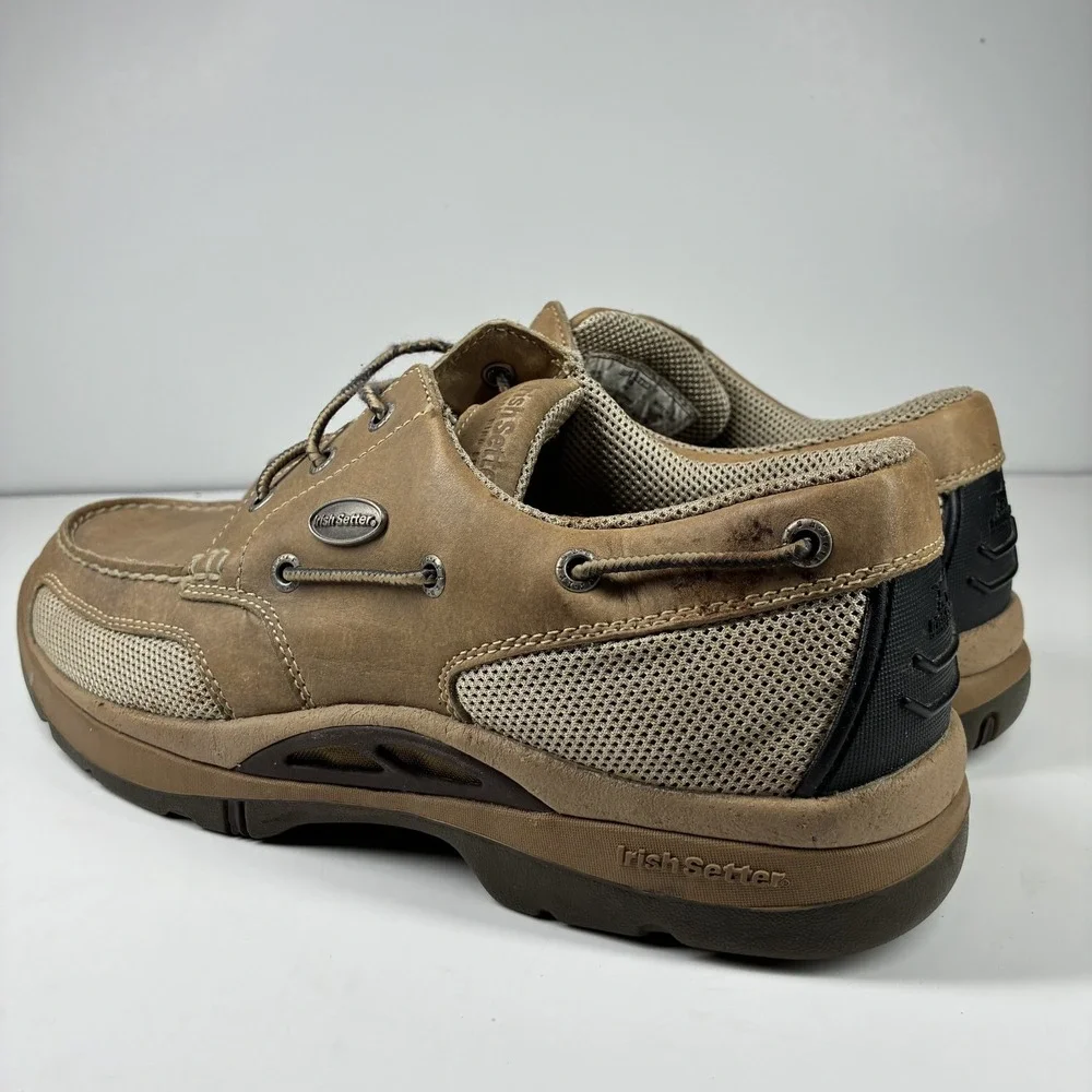 Irish Setter Lakeside 3812 Men's 11.5 Extra Wide Tan Leather Boat Shoes Red Wing